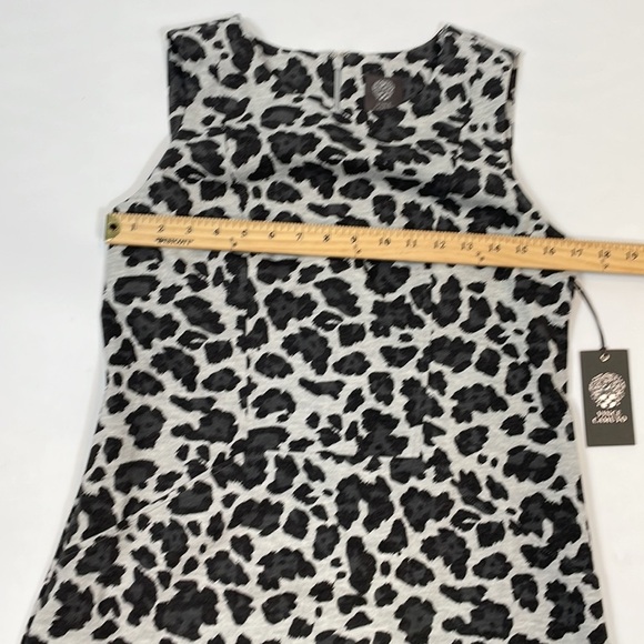 Vince Camuto Dress Leopard Print 8 NWT Gray Black Knit - Picture 4 of 10